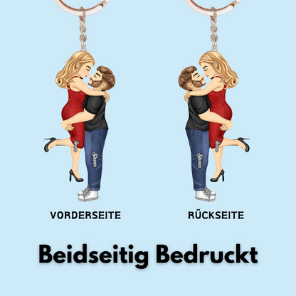 Kuss und Umarmung Paar Acryl Schlüsselanhänger