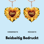 Sonnenblume in Herzform-Personalisierter Acryl-Schlüsselanhänger für Mama und Oma