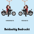 Motorrad-Paar Personalisierter Acrylschlüsselanänger mit Namen