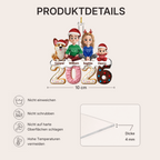 2026 Familie- Personalisierter Acrylanhänger mit Hund und Katze Christbaumschmuck mit Familie