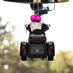 Paar auf Motorrad - Autoanhänger aus Acryl mit Figuren und Namen
