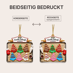 Personalisierter Acryl-Weihnachtsanhänger mit Namen & Text – Lebkuchen-Motiv
