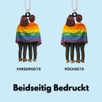 Acrylanhänger mit Regenbogenfahne und Namen Geschenk für LGBT-Paar