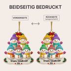 Personalisierter Acryl-Weihnachtsanhänger mit Namen – Schneemann-Motiv