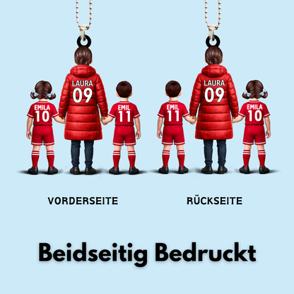 Fußballmama und Kinder-Personalisierter Acrylanhänger´mit Trikots