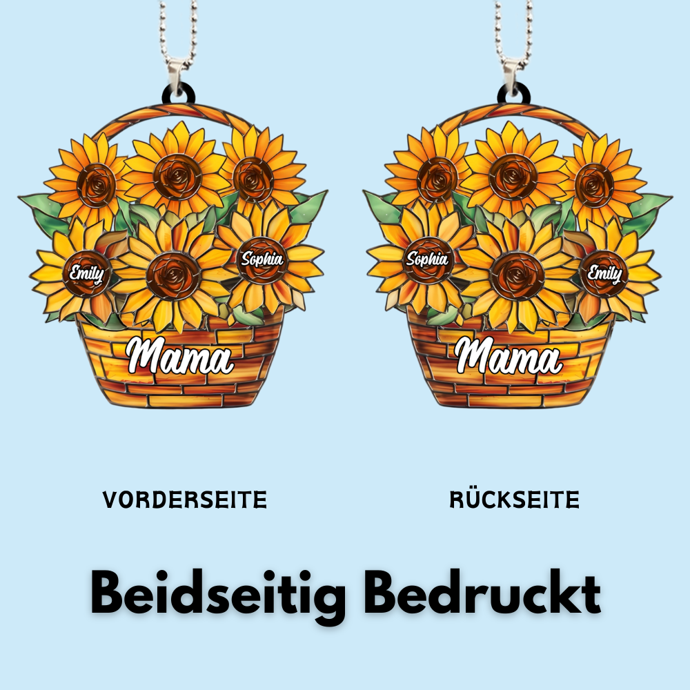 Sonnenblumen-Personalisierter Anhänger mit Namen
