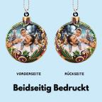 Chrisitbaumschmuck mit Blumenmuster Foto-Ornament für Familie
