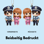 Pärchen in Berufskleidung Autoanhänger aus Acryl Geschenk für Paar