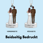 Hochzeitspaar-Personalisierter Acrylanhänger mit Figuren und Text Geschenk zum Jahrestag