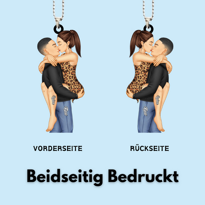 Paar küssen - Jahrestag Geschenk für Paare - personalisierte Acrylanhänger