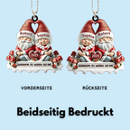 Flacher Acryl-Christbaumanhänger – „Wichtelpaar“ mit Namen personalisiert