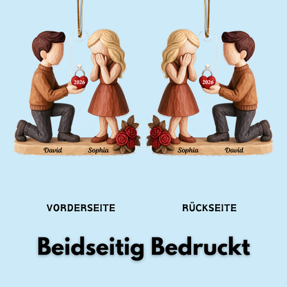 Heiratsantrag für Paare – Personalisierte Acryl-Ornament mit Namen und Datum