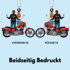 Motorradpaar mit Namen Personalisierter Autoanhänger aus Acryl