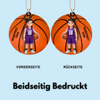 Personalisierter Acrylanhänger mit Basketballkind Geschenk für Junge und Mädchen