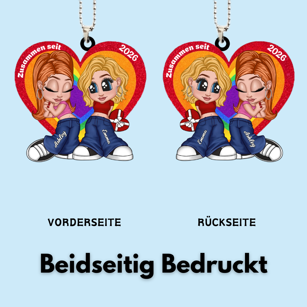 Y2K-Paar-Acrylanhänger mit Motiv Regenbogen LGBT Paare
