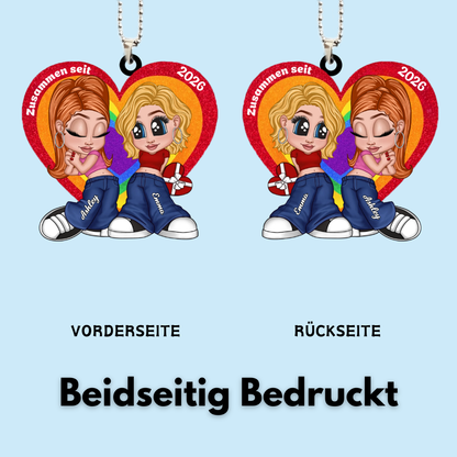 Y2K-Paar-Acrylanhänger mit Motiv Regenbogen LGBT Paare
