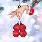Kreativer Weihnachtsschmuck  Hand mit Glühbirne 1-10 Namen