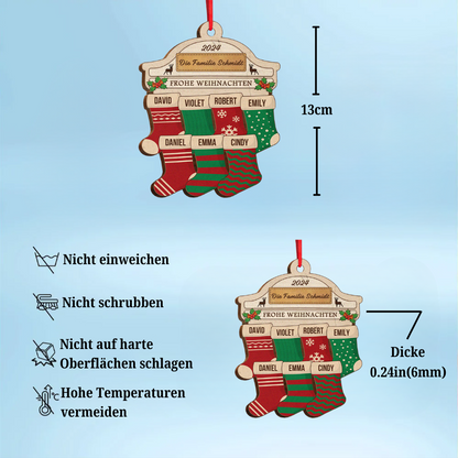Weihnachtsstrümpfe-Holz Weihnachtsanhänger Personalisierbar Christbaumschmuck