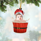 Baby Foto Duschwanne Weihnachtsschmuck mit Name Acylschmuck