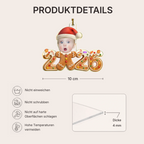 Personalisierter Acrylanhänger – „Baby 2025“ – Lustiges Lebkuchen-Design mit Foto