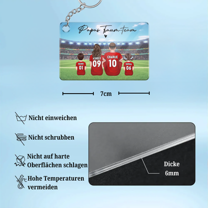 Fußballfamilien- Personalisierter Acrylschlüsselanhänger Geschenk für Papa