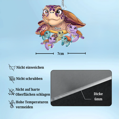 Acryl-Schlüsselanhänger mit Schildkrötenmotiv Geschenk für Mama und Oma