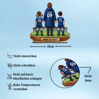 Mama und Kinder mit Fußballmotiv Personalisierter Holzaufsteller