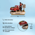 Paar und Wagen - Personalisierter Holzaufsteller mit Figuren und Text