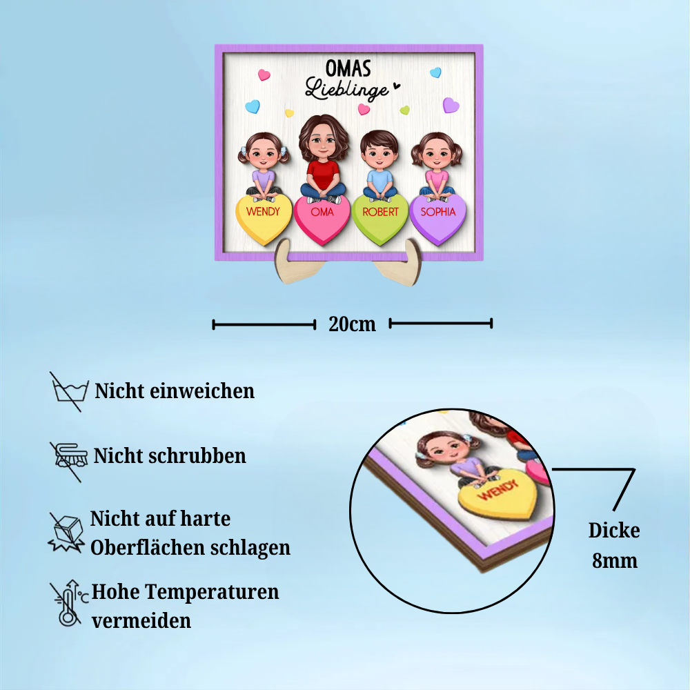 Omas Lieblinge-Personalisierte Holzplakette Oma/Mama mit Kinder