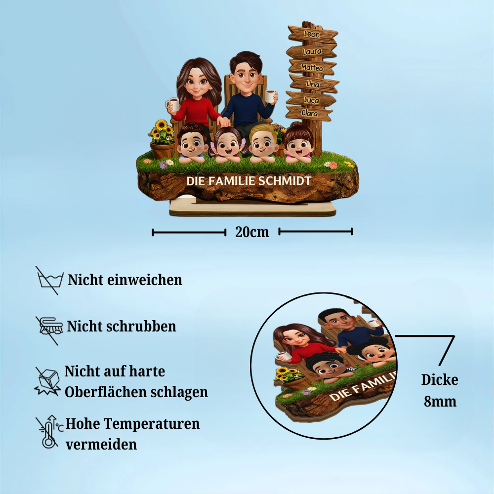 Eltern und Kinder-Personalisierter Holzaufsteller Geschenk für Papa, Mama, Oma und Opa