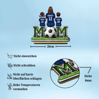 MOM-Personalisierter Holzaufsteller mit Fußballmotiv Mama und Kinder