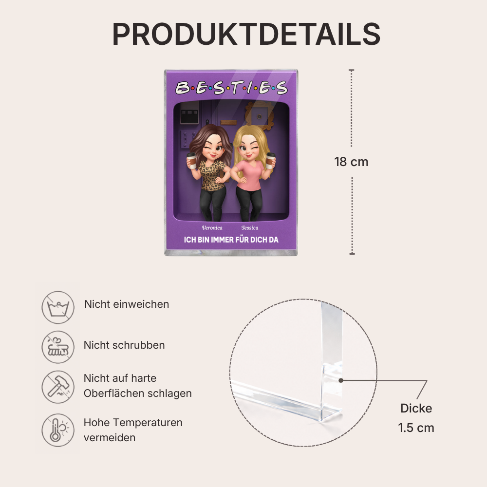 Personalisierter Acrylglas-Aufsteller für Beste Freundinen und Schwester