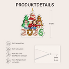 2025 Familie - Personalisiertes Acrylornament Christbaumschmuck mit Eltern, Kinder und Haustiere