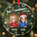 Personalisierter Glas-Ornament „Beste Freundinnen“  Christbaumschmuck mit Gravur