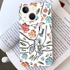 Personalisiert Handyhülle Hand in Hand im Blumenmotiv für iPhone und Samsung