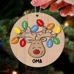 Weihnachten Rentier Personalisierte 2-Schicht-Holz-Ornament