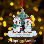 Winterpinguin-Familie Personalisierte Weihnachtsdekoration mit 2- 9 Namen