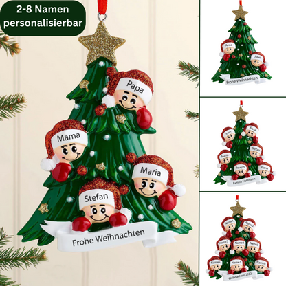 Weihnachtsschmuck-Weihnachtsbaum mit Gesichter 2-8 Namen