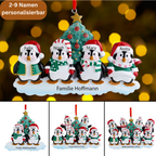 Winterpinguin-Familie Personalisierte Weihnachtsdekoration mit 2- 9 Namen
