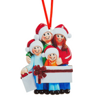 Weihnachtsschmuck Familie mit Geschenke mit Geschenke 3-5 Namen