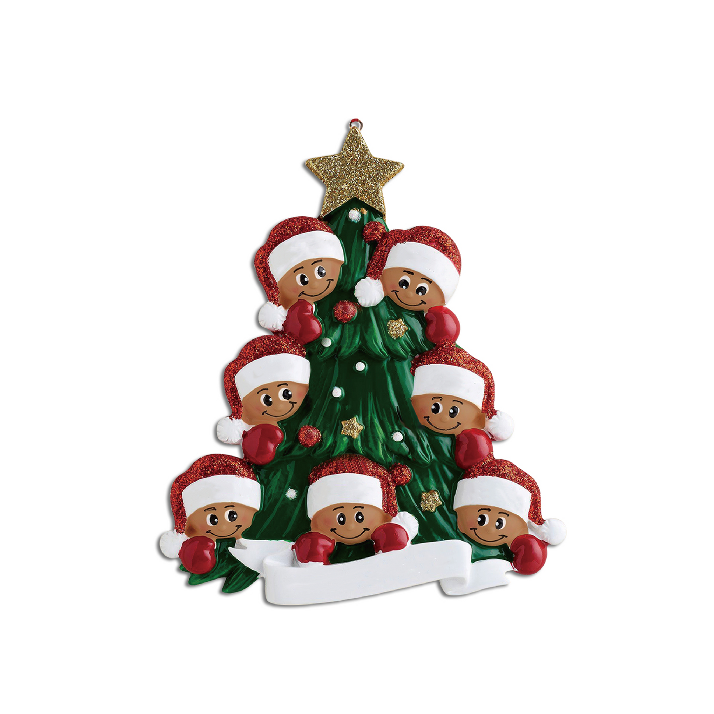 Weihnachtsschmuck Tannenbaum mit Gesichter 2-8 Namen