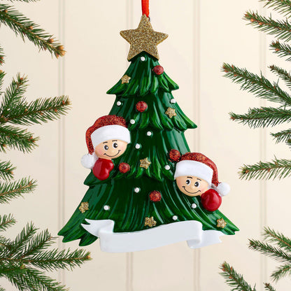 Weihnachtsschmuck-Weihnachtsbaum mit Gesichter 2-8 Namen