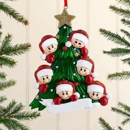 Weihnachtsschmuck-Weihnachtsbaum mit Gesichter 2-8 Namen