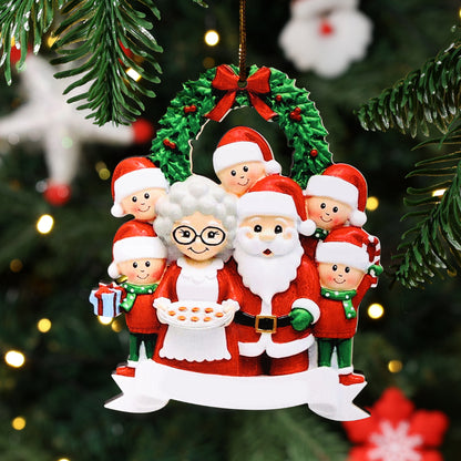 Personalisierte Weihnachtsdekoration mit 3- 9 Namen Weihnachtsmann und Frau Claus Aus hochwertigem Acryl