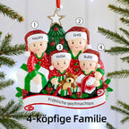 Weihnachtsschmuck Familie Familie beim Öffnen der Geschenke 2-6 Namen